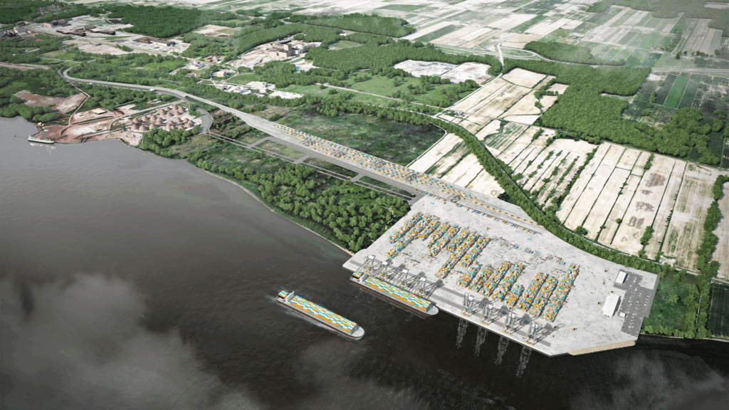 Contrecoeur Terminal expansion project aerial render