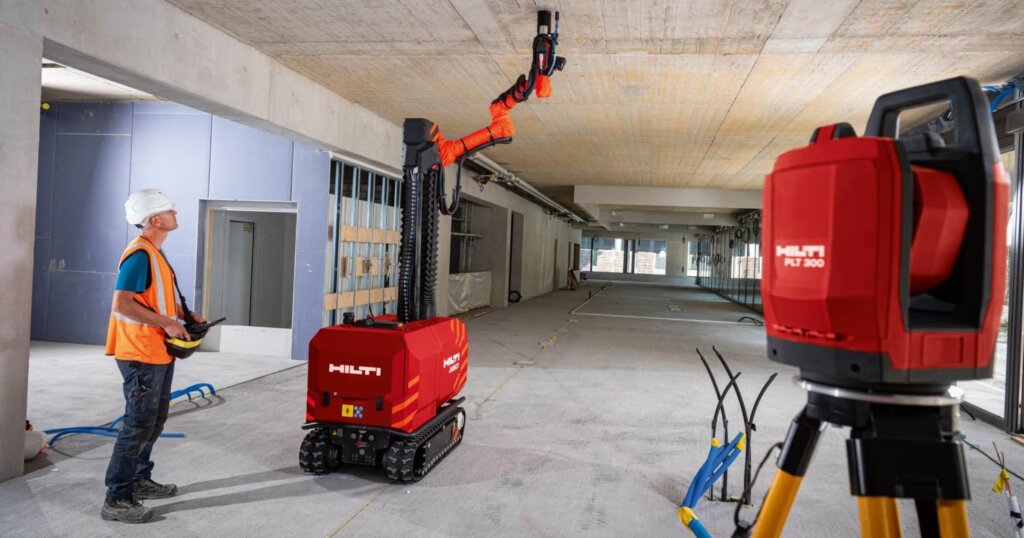 Hilti Jailbot at a construction site.
