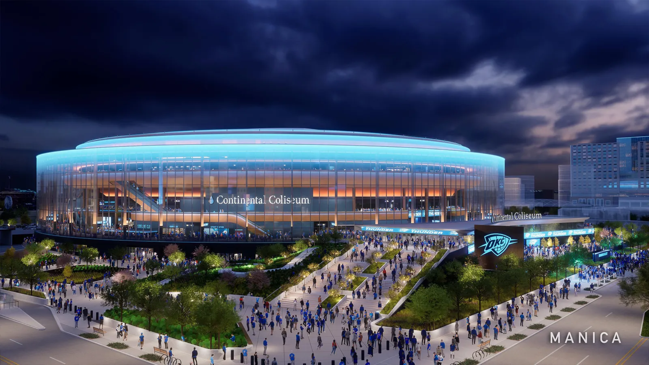 Oklahoma City's newest NBA arena exterior render