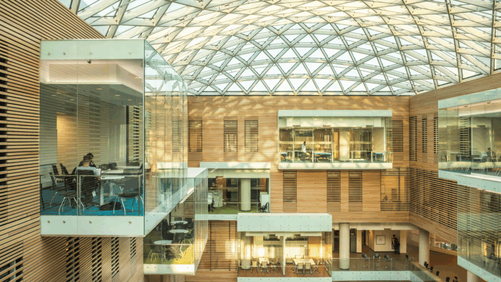 Interior view of Diamond Schmitt's project, Lazaridis Hall at Wilfrid Laurier University