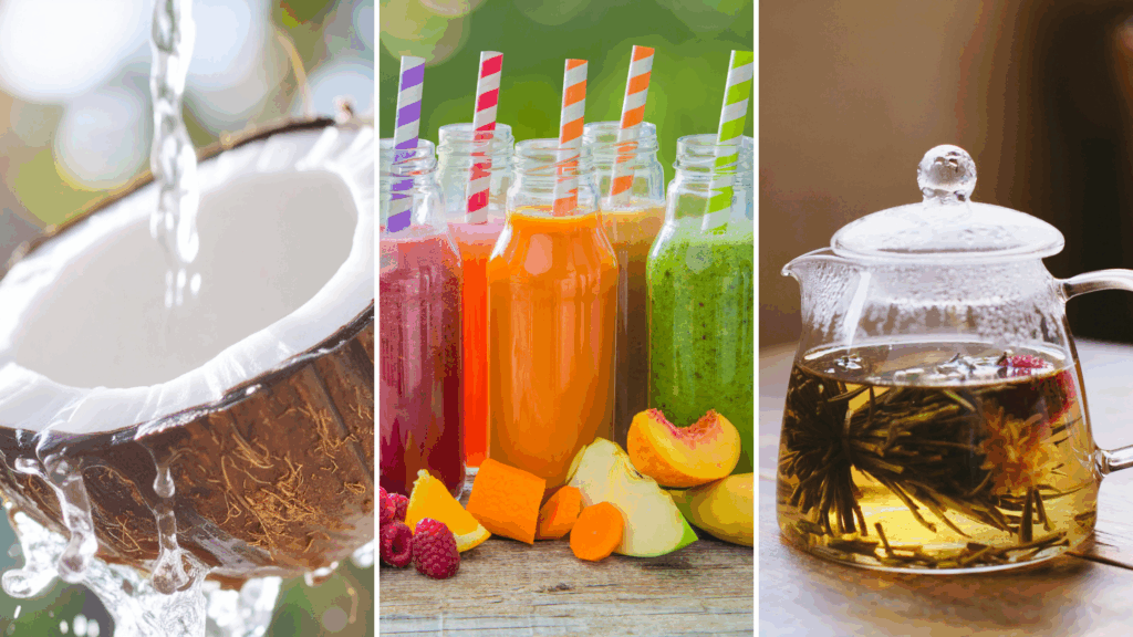 The best hydrating foods and drinks that aren't water 3 Other hydrating drinks include coconut water, smoothies, and herbal teas