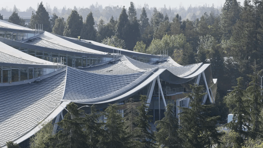 View of the canopy roof of the Google Bay View Campus
