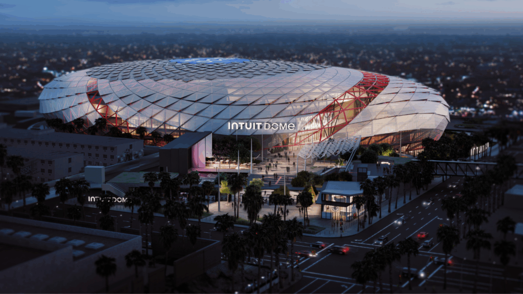 Aerial view of Intuit Dome