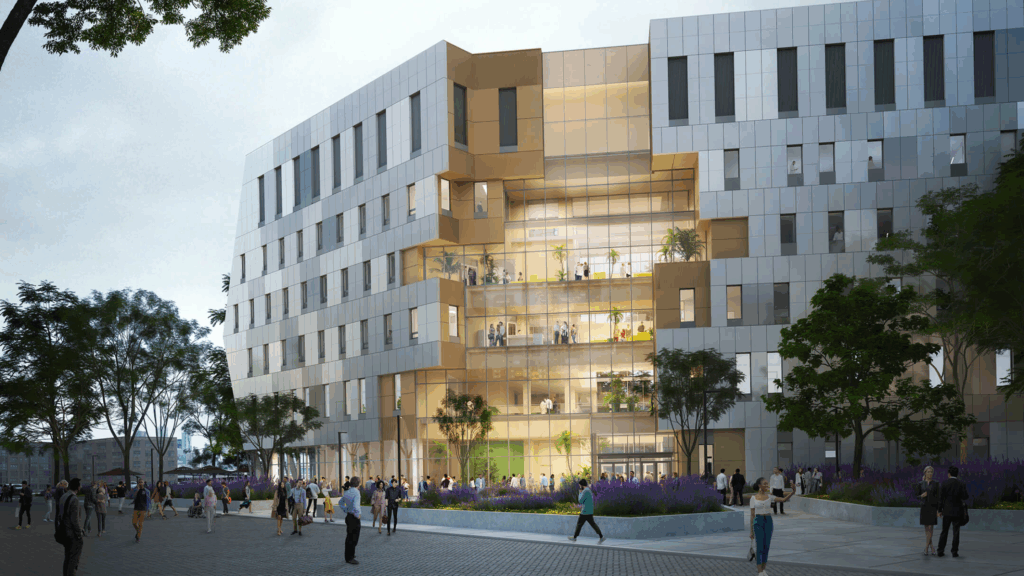 Exterior render of an in-progress Diamond Schmitt project at Scarborough Academy of Medicine and Integrated Health (SAMIH)