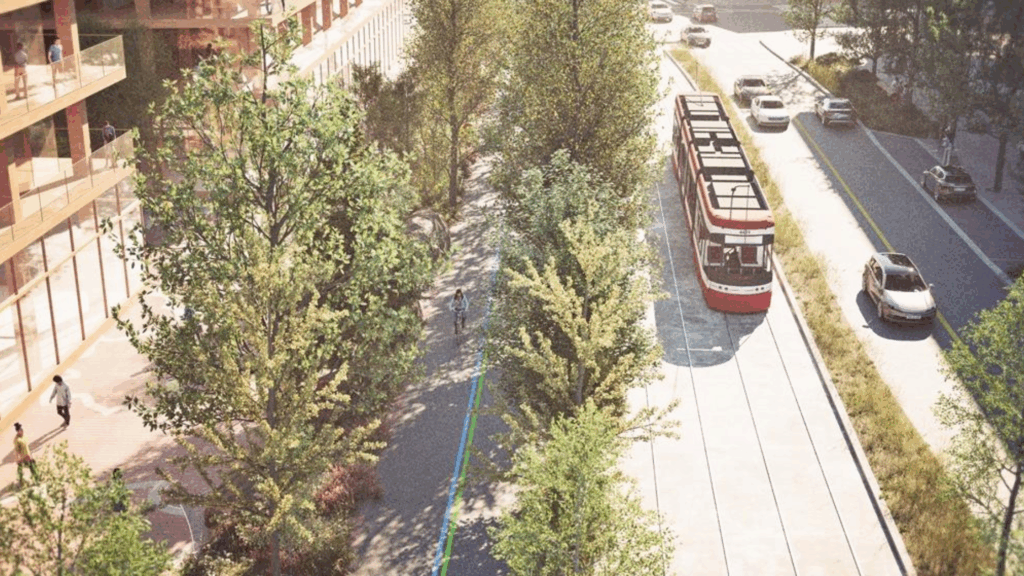 Toronto Waterfront East Transit line render