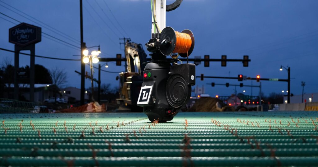 Tybot trying rebar on a construction site. 