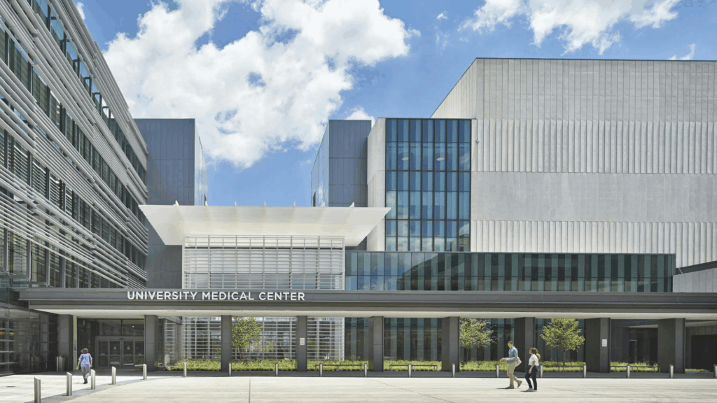 Built with resilience in mind, this hospital elevates critical systems and integrates emergency-ready infrastructure to withstand extreme weather events.