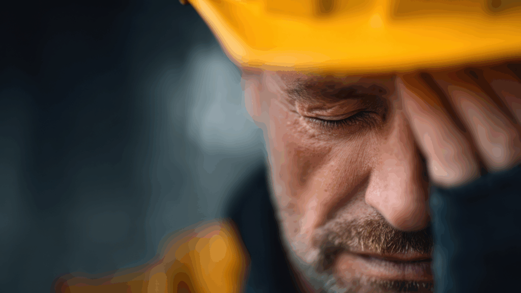 Construction worker nit looking well