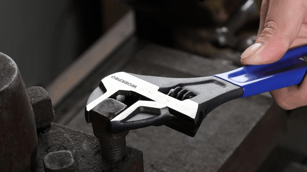 An adjustable wrench gives electricians the flexibility to tighten or loosen conduit fittings, locknuts, and hardware 