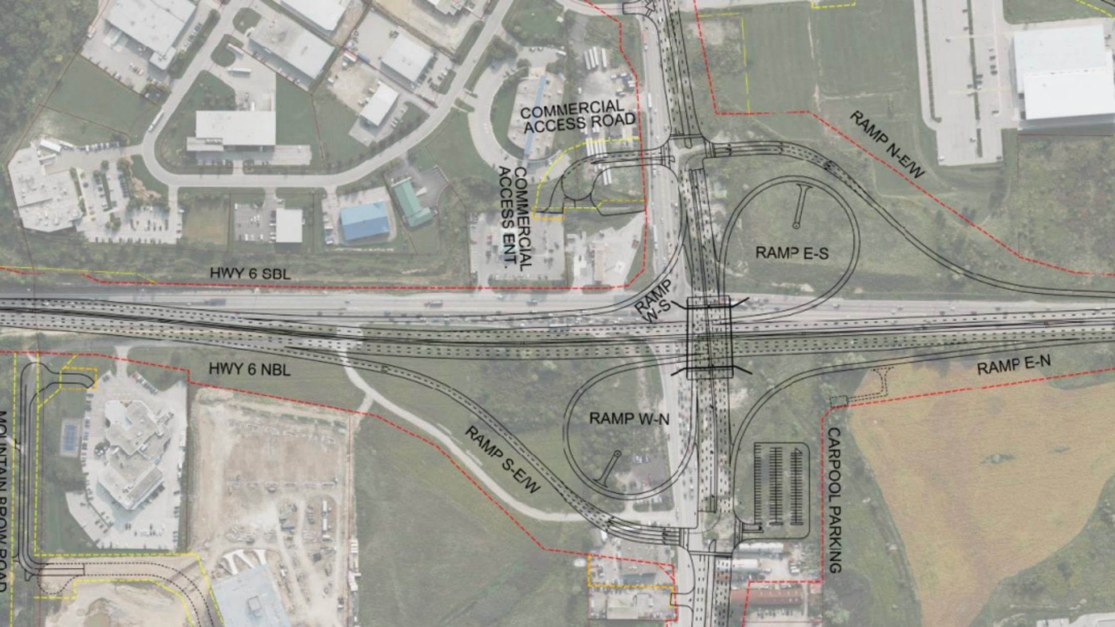 Arcadis drawings of the Highway 5 & 6 interchange ramps in Flamborough, ON