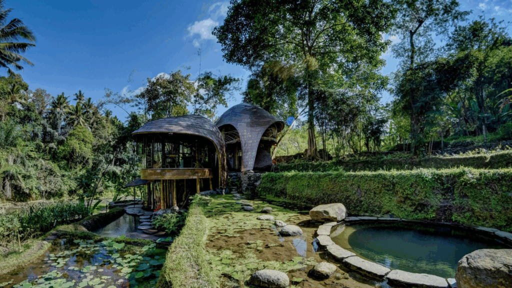 Riverbend House at Bambu Indah in Baung, Bali