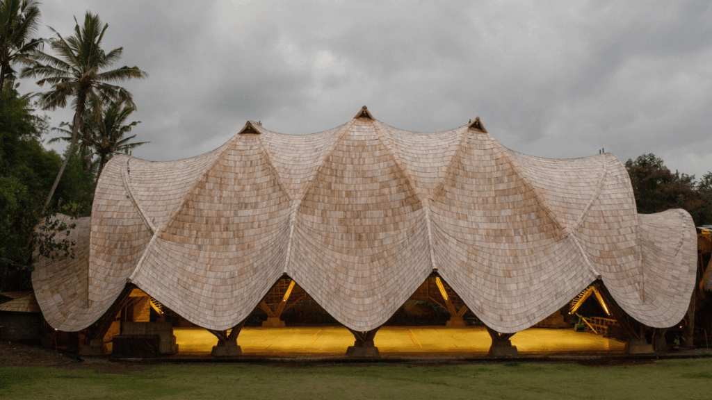The Arc at Green School in Bali is a well-known educational bamboo building in Indonesia